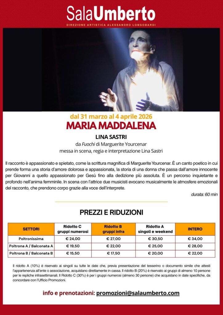 Promozioni Convenzionati e Chiusura estiva Sala Umberto