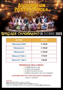 🪑 Aggiungi un posto a tavola al Teatro Brancaccio Speciale Capodanno + nuovi Titoli in Promo EarlyBird